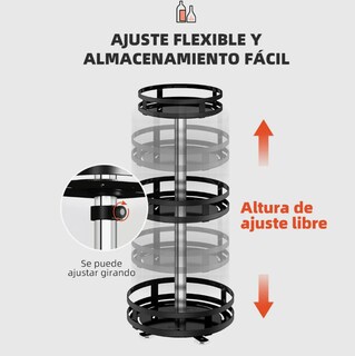 Foto 3 | Foto 3 | Xtellar Estante Circular Ajustable Giratorio De Cocina Con 3 Niveles