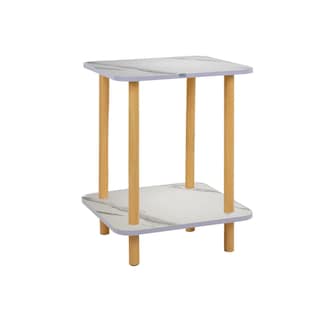 Foto 1 | Foto 1 | Mesa Centro Minimalista Madera Lateral Doble Repisa 40cm Eo Safe Imports Esi-21518 Blanco