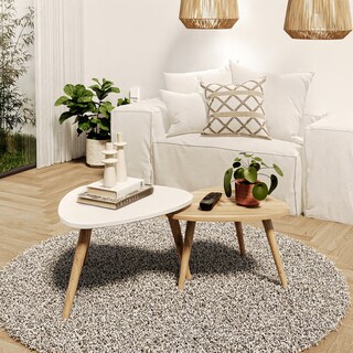 Foto 2 | Foto 2 | Mesa De Centro 2 Pzas Ham Moru Color Blanco Y Roble