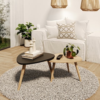 Foto 2 | Foto 2 | Mesa De Centro 2 Pzas Ham Moru Color Negro Y Roble