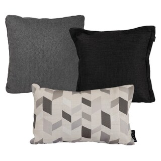 Foto 1 | Foto 1 | Set De 3 Cojines Dicasa Kappa Zita Delta Color Negro/gris/multicolor(1 Cuadrado + 1 Cuad Gde Y 1 Rect)