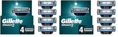 Foto 1 | Foto 1 | Recambios De Afeitar Gillette Mach3 Para Hombre 4 Recambios De Cuchillas (x2) - Venta Internacional.