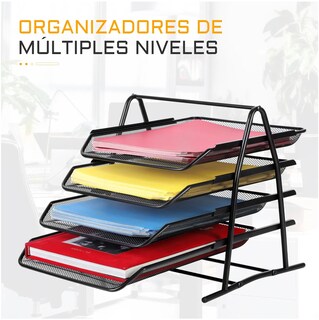 Foto 3 | Foto 3 | Organizador De Escritorio De Metal Con 4 Niveles De Cajones Eo Safe Imports Esi-21509 Negro