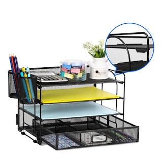 Foto 3 | Foto 3 | Bandeja Organizadora De Escritorio De Malla Con Cajón Y Port Eo Safe Imports Esi-21508 Negro