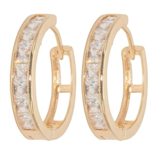 Foto 1 | Foto 1 | Aretes Arracadas Xtellar Con Zirconias Y Chapa De Oro 18k Para Mujer