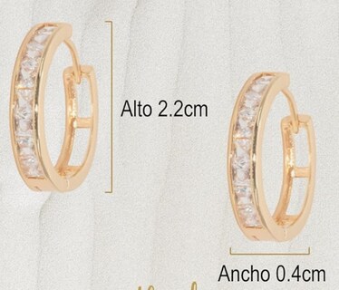 Foto 3 | Foto 3 | Aretes Arracadas Xtellar Con Zirconias Y Chapa De Oro 18k Para Mujer