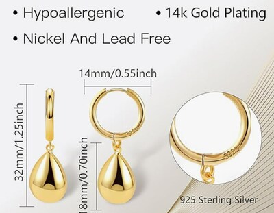 Foto 2 | Foto 2 | Aretes De Gota Xtellar Para Mujer Joyería Hipoalergénica Hecha A Mano