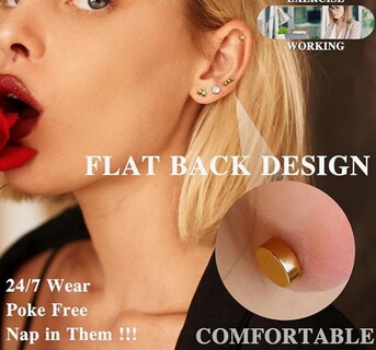 Foto 4 | Foto 4 | Xtellar Aretes De Cartílago Chapados En Oro: Hipoalergénicos Encantadores Y Versátiles Para Hombres Y Mujeres.