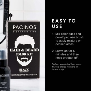 Foto 5 | Foto 5 | Kit De Coloración De Pelo Y Barba Pacinos Para Hombre Color Negro - Venta Internacional.