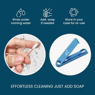 Foto 2 | Foto 2 | Bastoncillos De Algodón Reutilizables Lastswab Para Limpiar Los Oídos Color Azul - Venta Internacional.