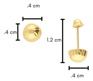 Foto 2 | Foto 2 | Aretes / Broquel Hongo 4mm Oro 10k Ortiz Espinosa