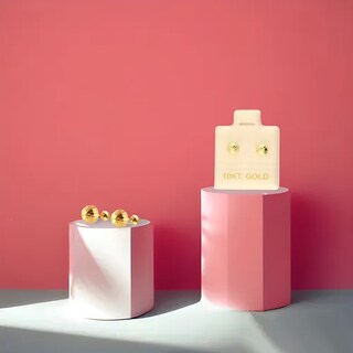 Foto 3 | Foto 3 | Aretes / Broquel Hongo 4mm Oro 10k Ortiz Espinosa