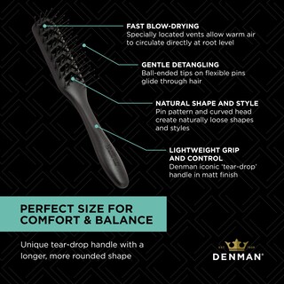 Foto 5 | Foto 5 | Cepillo Denman Flexible Vent D200 Para Desenredar Negro - Venta Internacional.