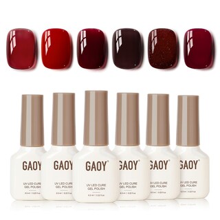 Foto 1 | Foto 1 | Set De Esmaltes De Uñas Gaoy Red Gel 6 Colores Burgundy Cherry Jelly - Venta Internacional.