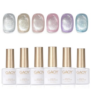 Foto 1 | Foto 1 | Set De Esmaltes De Uñas Gaoy Cat Eye Gel Con Imán Plateado Azul Y Rosa - Venta Internacional.