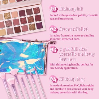 Foto 2 | Foto 2 | Kit De Maquillaje Ucanbe  Sombra De Ojos Nude De 18 Colores  7 Brochas Y Bolsa - Venta Internacional.