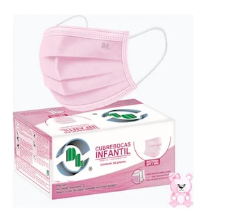 Foto 5 | Foto 5 | Cubreboca Infantil Tricapa Desechable Rosa Caja Con 50pz