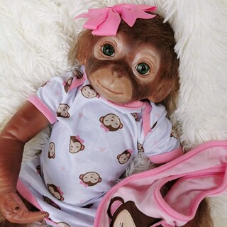 Foto 3 | Foto 3 | Muñeca Reborn Monkey Wamdoll Realista De 50 Cm Con Atuendos - Venta Internacional.