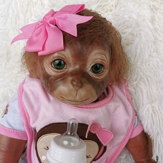 Foto 4 | Foto 4 | Muñeca Reborn Monkey Wamdoll Realista De 50 Cm Con Atuendos - Venta Internacional.