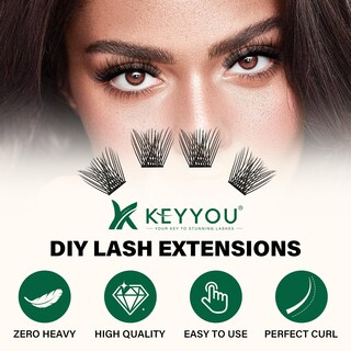 Foto 3 | Foto 3 | Eyelash Clusters Keyyou Air Touch Cluster Lashers Rizado En D 14 Mm - Venta Internacional.