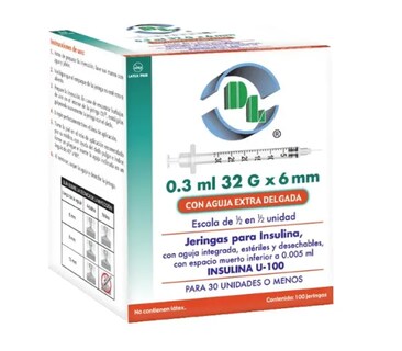 Foto 3 | Foto 3 | Jeringa Para Insulina Dl 0.3 Ml 32g X 06mm Caja C/100