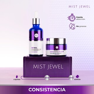 Foto 5 | Foto 5 | Mist Jewel | Pack Facial De Noche Con Serum Retinol 50ml Y Crema Nocturna 50g Para Hombres Y Mujeres Reparacion Y Renovacion | P