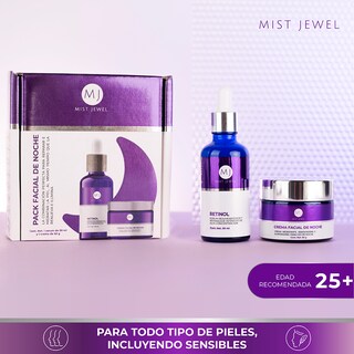 Foto 7 | Foto 7 | Mist Jewel | Pack Facial De Noche Con Serum Retinol 50ml Y Crema Nocturna 50g Para Hombres Y Mujeres Reparacion Y Renovacion | P