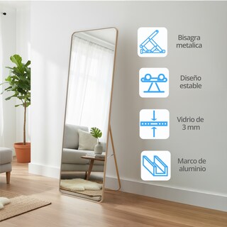 Foto 4 | Foto 4 | Onof Aura Espejo Cuerpo Completo Grande Marco Rectangular Moderno - Dorado