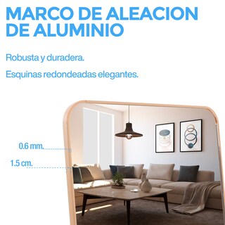 Foto 5 | Foto 5 | Onof Aura Espejo Cuerpo Completo Grande Marco Rectangular Moderno - Dorado