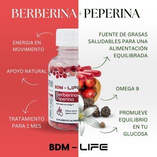 Foto 6 | Foto 6 | Bdm Life Berberina + Piperina Con Omega 9 120 Cápsulas