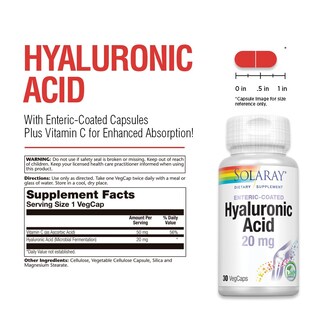 Foto 3 | Foto 3 | Suplemento De Ácido Hialurónico Solaray Con Vitamina C (30 Cápsulas Vegetales)