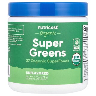 Foto 1 | Foto 1 | Suplemento Nutricost Organic Super Greens Sin Sabor 103 G - Venta Internacional.