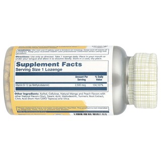 Foto 2 | Foto 2 | Suplemento Solaray  Pastillas De Metil B-12  Mango Y Melocotón Naturales