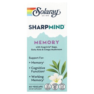 Foto 1 | Foto 1 | Suplemento De Memoria Solaray Sharpmind Con Cognivia Sage 60 Cápsulas Vegetales