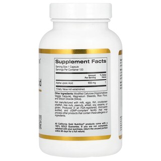 Foto 2 | Foto 2 | Suplemento De Ácido Alfa Lipoico De California Gold Nutrition 600 Mg - Venta Internacional.