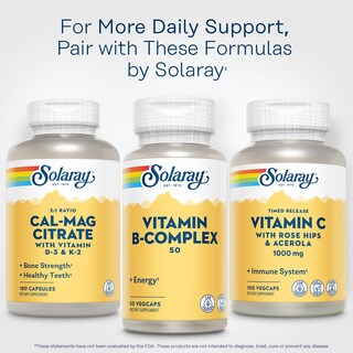 Foto 3 | Foto 3 | Suplemento De Complejo De Vitamina B Solaray 50 Mg Vegano 50 Cápsulas Vegetarianas