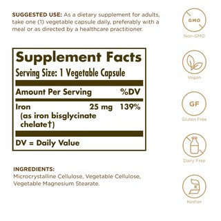 Foto 3 | Foto 3 | Suplemento Solgar Gentle Iron 25 Mg 90 Cápsulas Vegetales