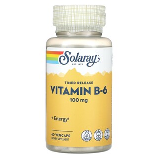 Foto 1 | Foto 1 | Suplemento Solaray De Vitamina B-6 De Liberación Prolongada 100 Mg 60 Cápsulas Vegetales