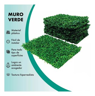 Foto 3 | Foto 3 | 6 Césped Artificial Decoración Malla Verde Pared Sintético