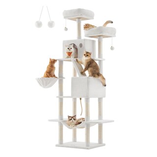 Foto 1 | Foto 1 | Árbol Para Gatos De 206 Cm De Altura Torre De Gatos Con 13 Poste 2 Cuevas 2 Plataformas