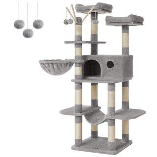 Foto 1 | Foto 1 | Árbol Para Gatos Torre Para Gatos Xxl Con 2 Plataformas 164 Cm Gris Claro