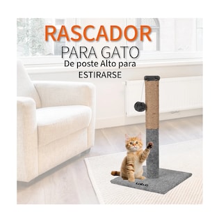 Foto 2 | Foto 2 | Rascador Poste Para Gatos De Piso Con Sisal Antiestres Gris
