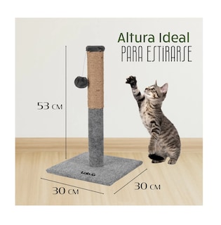 Foto 4 | Foto 4 | Rascador Poste Para Gatos De Piso Con Sisal Antiestres Gris