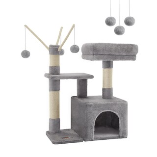 Foto 1 | Foto 1 | Árbol Para Gatos Torre Pequeño De Gatos Con Plataforma Acolchada Cueva Para Gatos 3 Pompones