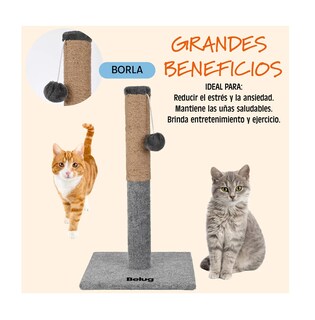 Foto 3 | Foto 3 | Rascador Poste Para Gatos De Piso Con Sisal Antiestres Gris