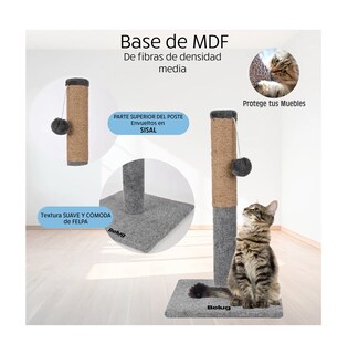 Foto 5 | Foto 5 | Rascador Poste Para Gatos De Piso Con Sisal Antiestres Gris