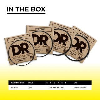 Foto 2 | Foto 2 | Cuerdas Para Bajo Eléctrico Dr Strings Black Beauties Bkb-40 - Venta Internacional.