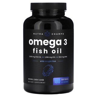 Foto 1 | Foto 1 | Suplemento Nutrachamps Omega 3 De Aceite De Pescado 180 Cápsulas Blandas De Limón - Venta Internacional.