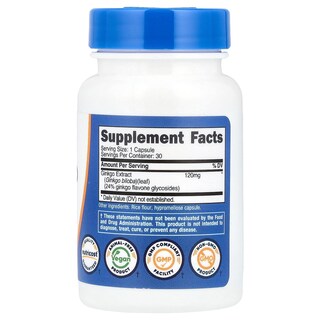 Foto 2 | Foto 2 | Suplemento Nutricost Ginkgo Biloba 120 Mg 30 Cápsulas - Venta Internacional.