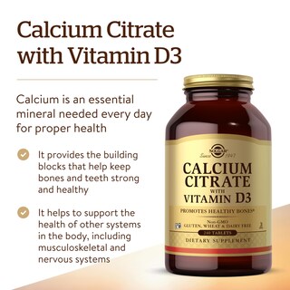 Foto 2 | Foto 2 | Suplemento De Citrato De Calcio Solgar Con Vitamina D3 240 Tabletas